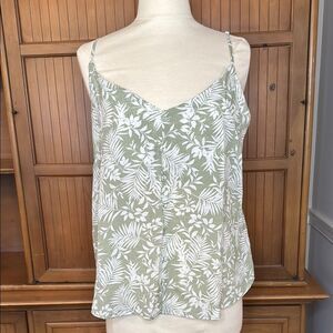 MINE Tropical Floral Print Camisole Tank Top, Size Large